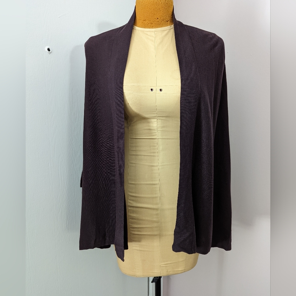 Eileen Fisher Brown Short Sleeve Cardigan size Small